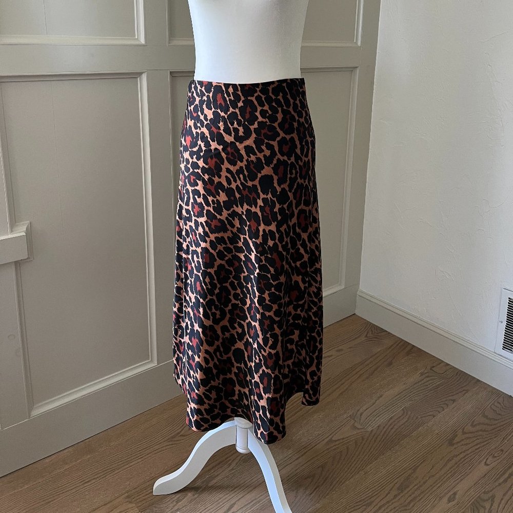 J. Crew Animal Print Silky Midi Skirt Size XS